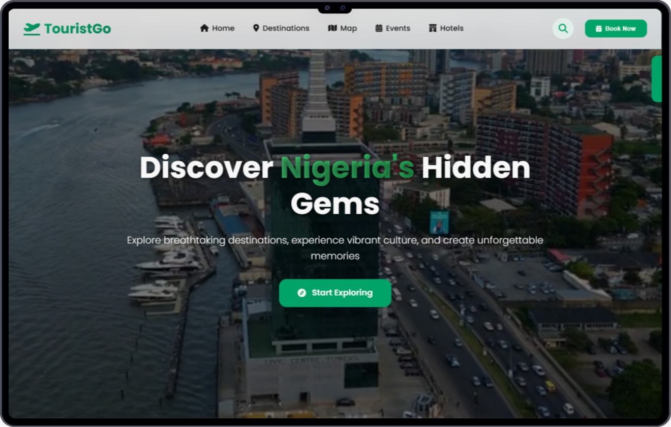 TouristGo — Nigeria Tourism Platform built by John Oyekunle AriesBlaze